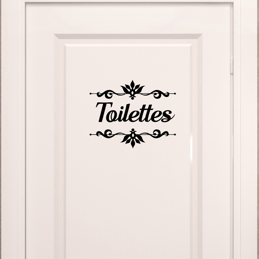 Home Textiles France - French Toilettes with Flower Bathroom Door