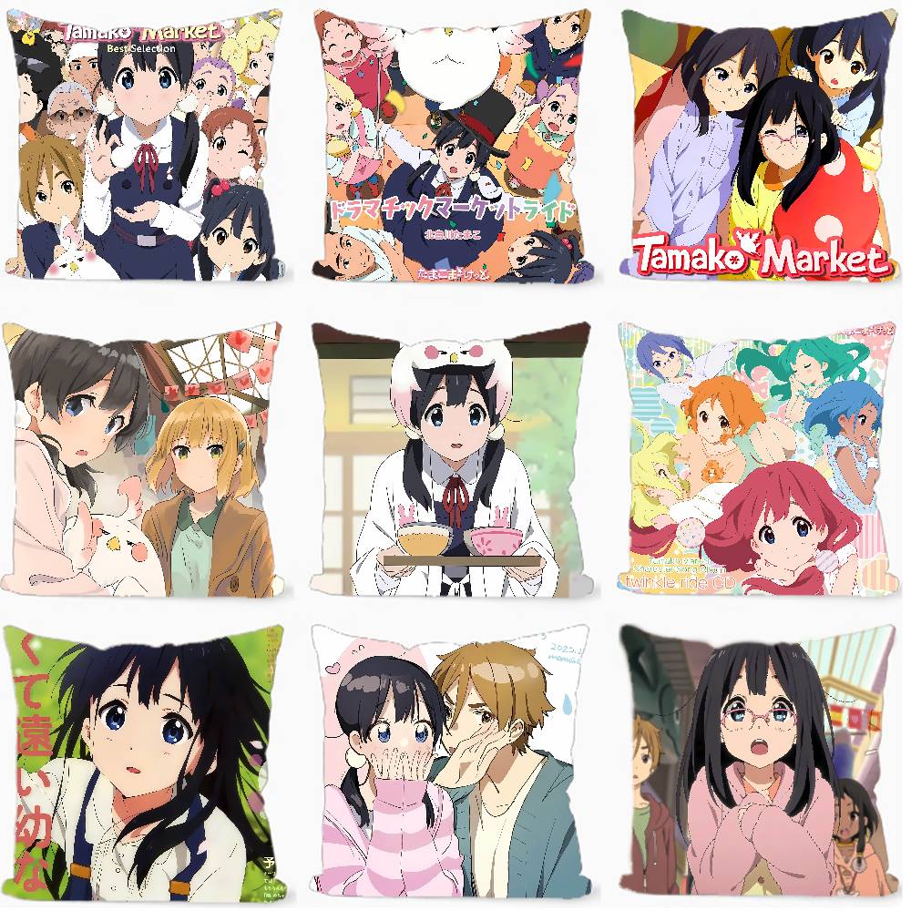 Home Textiles Market - Anime T-Tamako Market 45*45cm Cushion Cover