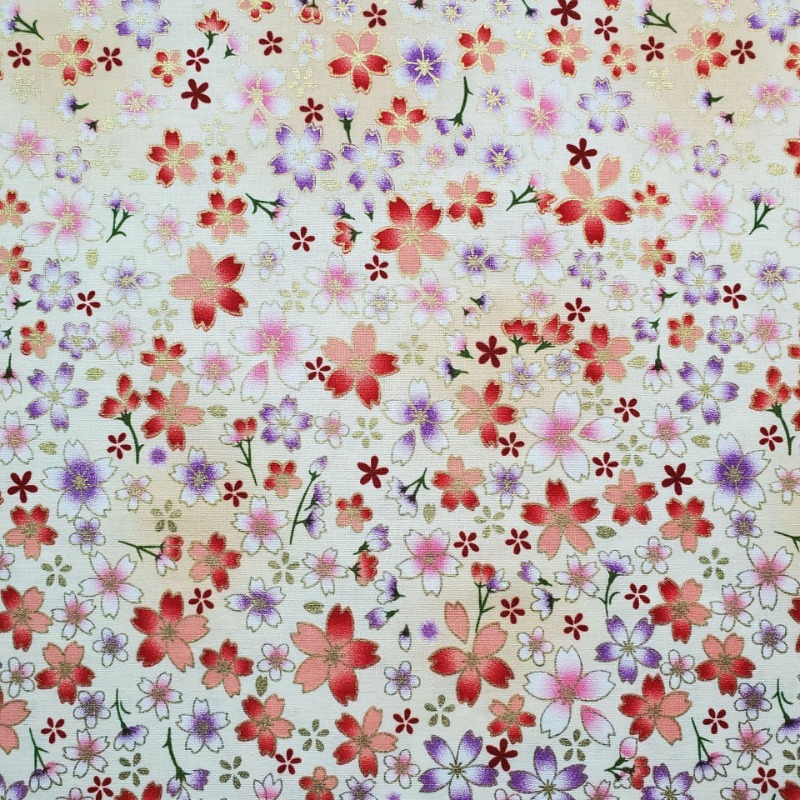 Cotton Gold Foil Printed Fabri - đánh giá và giá Japanese Home Textiles