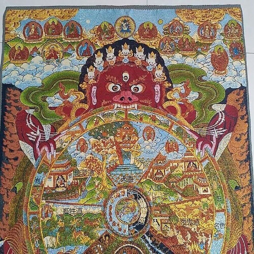 Buddhist Guardian Silk Paintin - đánh giá và giá Home Textiles China