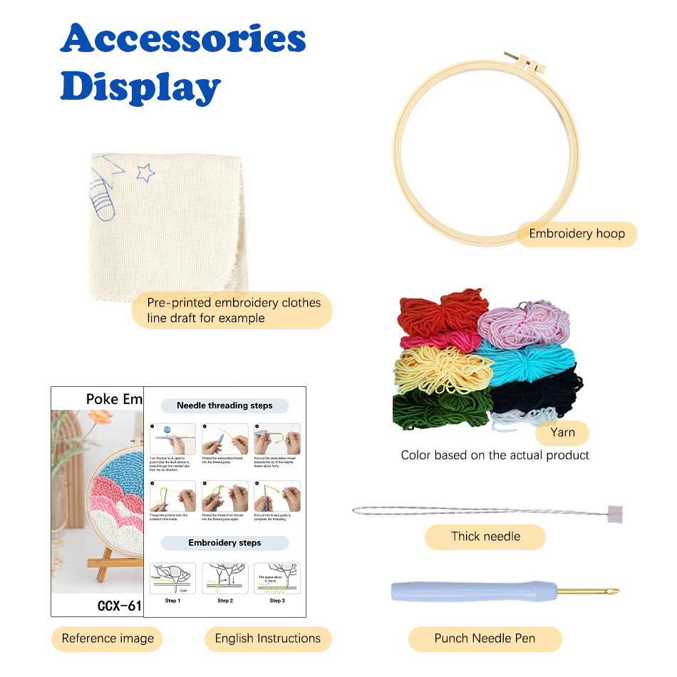 GATYZTORY punch needle embroid - đánh giá và giá Home Textiles Discount