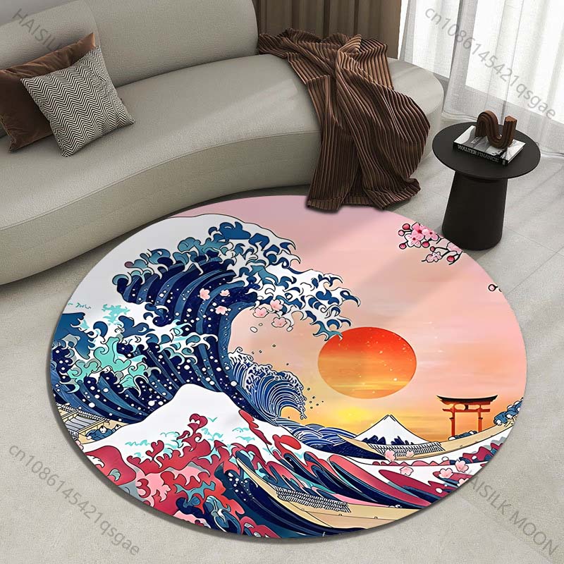 Retro Japanese Kanagawa Waves  - đánh giá và giá Japanese Home Textiles