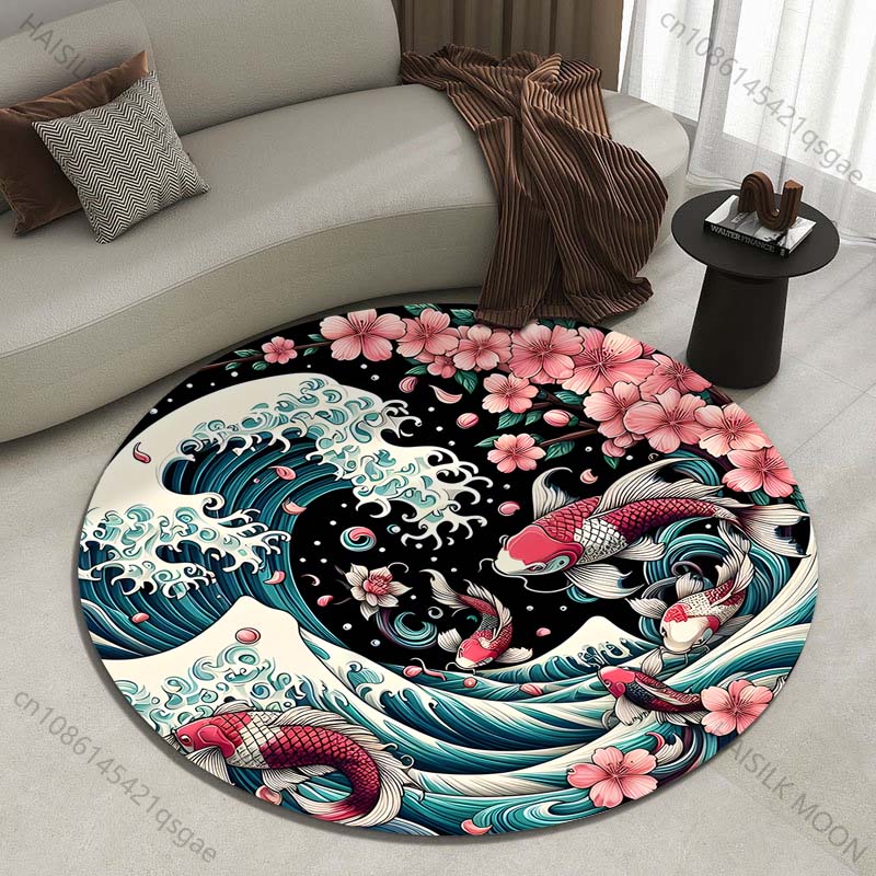 Retro Japanese Kanagawa Waves  - đánh giá và giá Japanese Home Textiles