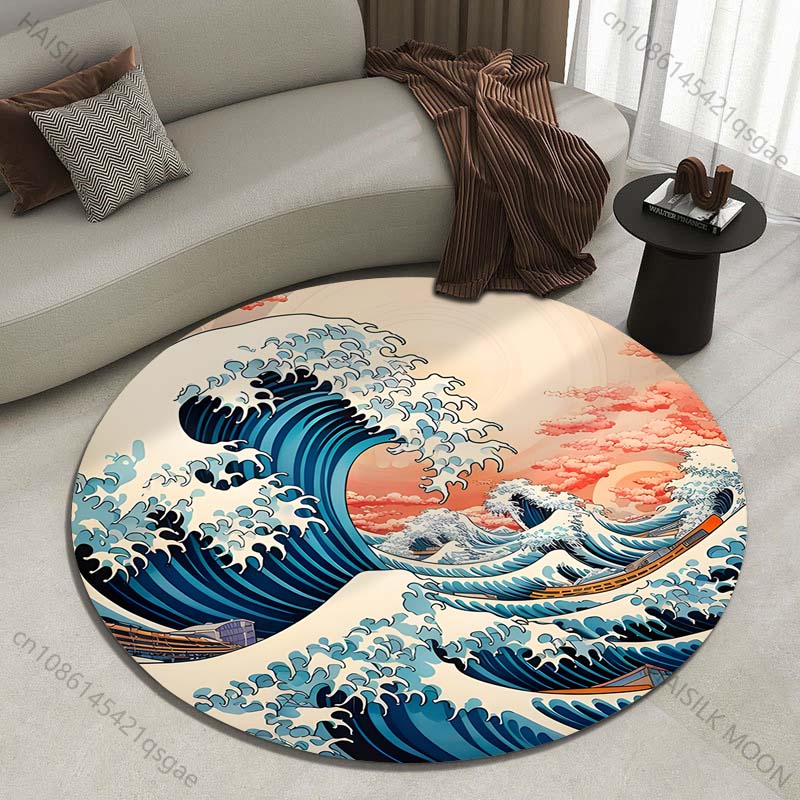 Retro Japanese Kanagawa Waves  - đánh giá và giá Japanese Home Textiles
