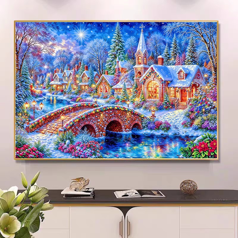 9ct 100x75cm Winter Church Emb - đánh giá và giá Home Textiles Discount